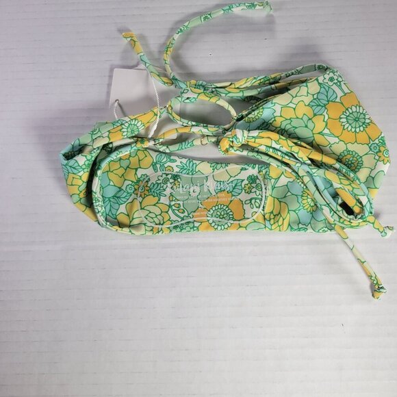 Kulani Knits Women 60s Retro Floral Adjustable Side Ties Bikini Bottom Size L - Picture 5 of 5